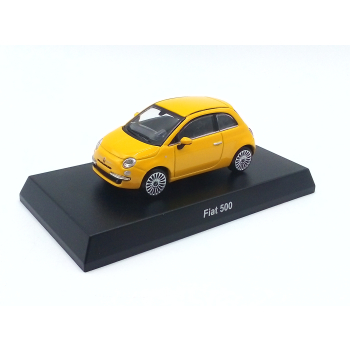 Fiat Nuova 500 2007 yellow (with Japanese book) - skala 1:64 - Kyosho